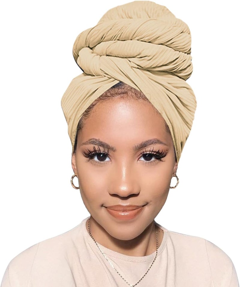 PWEOUKE Head Wraps for Black Women African Head Wrap Lightweight for Women Long Plain Turban Hair Scarf Scarves - Image 1